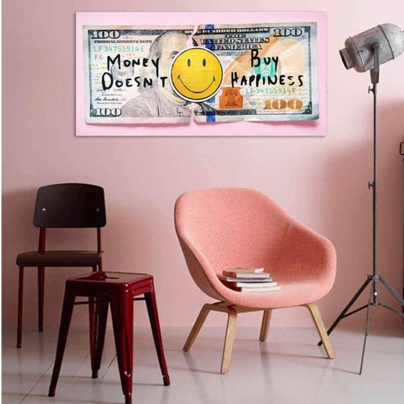 Money Doesn’t Buy Happiness Poster | Preppy Wall Art - Picture 2 of 3